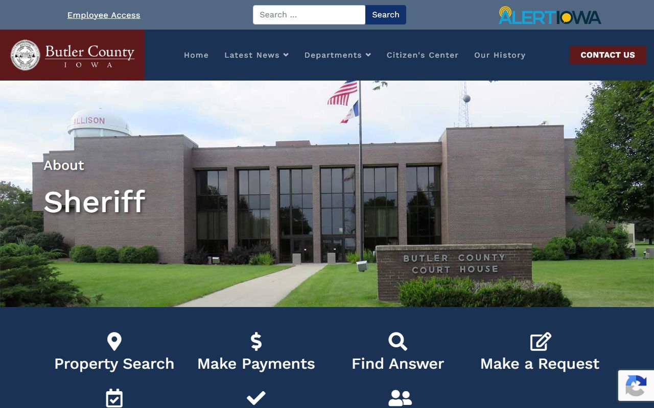 Butler County sheriff jail page for inmate population and jail records